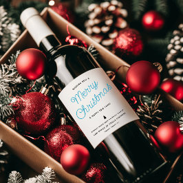 Moderne kalligrafie Prettig kerstfeest Zakelijk Wijn Etiket