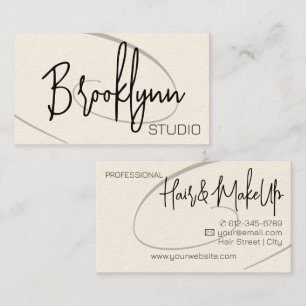 Moderne kalligrafie professionele haarstudio Twirl Visitekaartje