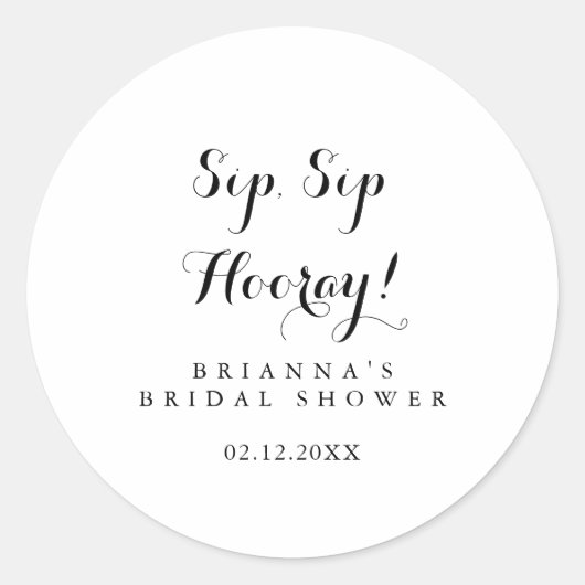 Moderne kalligrafie proost bruidsborrel ronde sticker (Voorkant)
