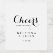 Moderne kalligrafie proost bruiloft wijn labels wijn etiket (Enkel label)