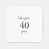 Moderne kalligrafie proost op 40-jarige verjaardag servet (Voorkant)