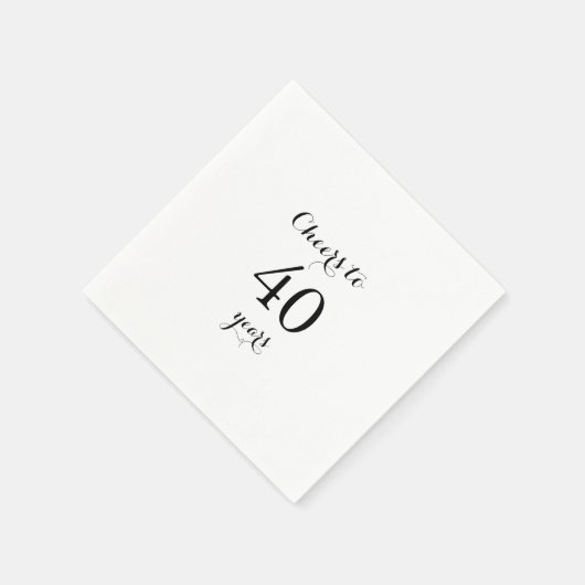 Moderne kalligrafie proost op 40-jarige verjaardag servet (Hoek)