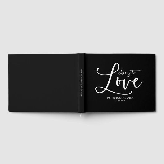 Moderne kalligrafie proost op liefde bruiloft gastenboek (Volledig)