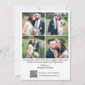 Moderne Kalligrafie QR Code 5 Foto Bruiloft Bedankkaart (Achterkant)
