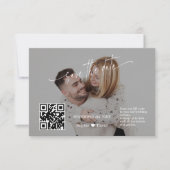 Moderne kalligrafie QR-code Boorbruiloft Save The Date (Voorkant)