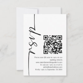 Moderne kalligrafie QR-code bruiloft RSVP