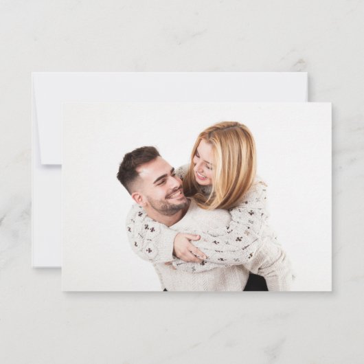 Moderne kalligrafie QR-code foto bruiloft   Save The Date (Achterkant)