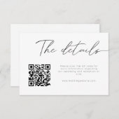 Moderne kalligrafie QR-code - Gegevens Informatiekaartje (Voorkant / Achterkant)