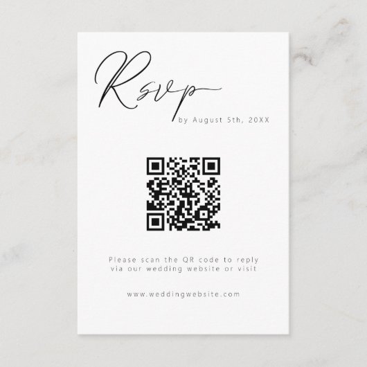 Moderne kalligrafie QR-code Informatiekaartje (Voorkant)