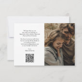 Moderne kalligrafie QR-code kalender trouwfoto Save The Date (Achterkant)