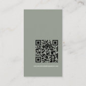 Moderne Kalligrafie QR Code Sage Bruiloft RSVP Informatiekaartje (Achterkant)
