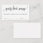 Moderne kalligrafie raad hoeveel spelkaart informatiekaartje (Voorkant / Achterkant)