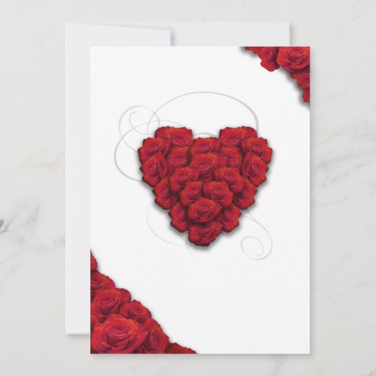 Moderne kalligrafie Red Roses bruiloft uitnodiging (Achterkant)