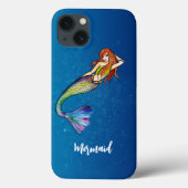 Moderne kalligrafie regenboog zeemeermin gember ha Case-Mate iPhone case (Achterkant)