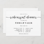 Moderne kalligrafie repetitie diner uitnodiging (Voorkant / Achterkant)