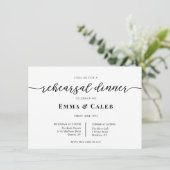 Moderne kalligrafie repetitie diner uitnodiging (Staand voorkant)