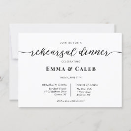 Moderne kalligrafie repetitie diner uitnodiging