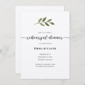 Moderne kalligrafie repetitie diner uitnodiging (Voorkant / Achterkant)