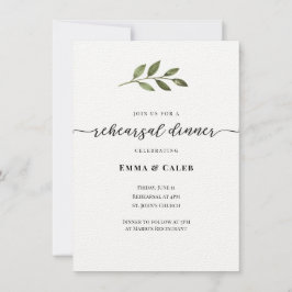 Moderne kalligrafie repetitie diner uitnodiging