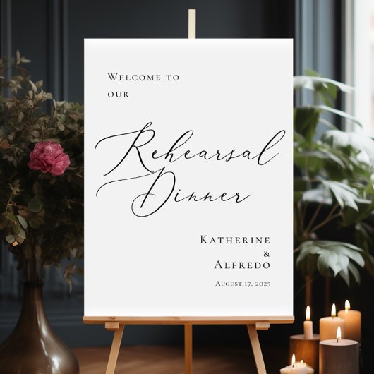 Moderne kalligrafie repetitie Diner welkom Poster