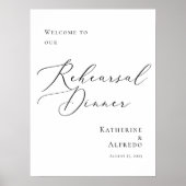 Moderne kalligrafie repetitie Diner welkom Poster (Voorkant)