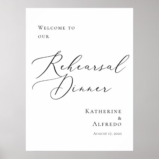 Moderne kalligrafie repetitie Diner welkom Poster (Voorkant)