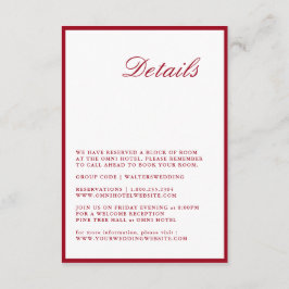 Moderne kalligrafie Rode bruiloft Detail Kaart