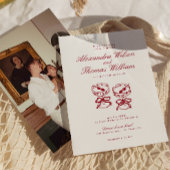 Moderne kalligrafie rode bruiloft kaart
