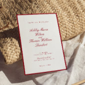 Moderne kalligrafie rode bruiloft kaart