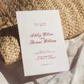 Moderne kalligrafie rode bruiloft kaart