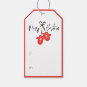 Moderne kalligrafie Rode handschoenen Naar en Van Cadeaulabel (Voorkant)
