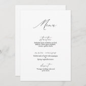 Moderne kalligrafie Romantisch huwelijksmenu Kaart (Voorkant / Achterkant)