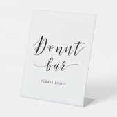 Moderne kalligrafie rond Donut Bar Deal Sign Reclamebord Met Voetstuk (Voorkant)