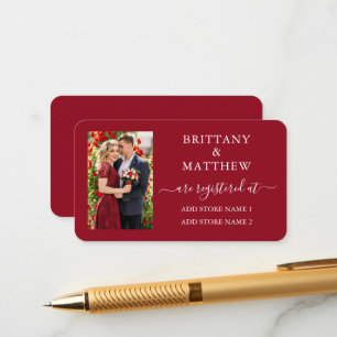 Moderne kalligrafie Rood foto-weddenschap Rood Informatiekaartje