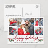 Moderne kalligrafie Rood Prettige feestdagen 5 Fot Briefkaart (Voorkant / Achterkant)