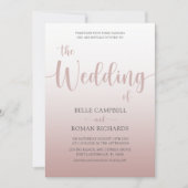Moderne kalligrafie Roos Gold Wedding Kaart (Voorkant)