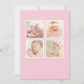 Moderne kalligrafie Roze | Aankondiging van geboor (Achterkant)