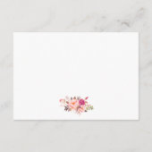 Moderne kalligrafie roze bloemenbruiloft details informatiekaartje (Achterkant)