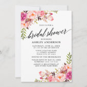 Moderne kalligrafie Roze Blush Floral Vrijgezellen Kaart (Voorkant)