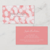 Moderne kalligrafie roze champagne bokeh lichten visitekaartje (Voorkant / Achterkant)
