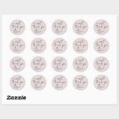 Moderne kalligrafie roze dank u bruiloft gunst ronde sticker (Vel)