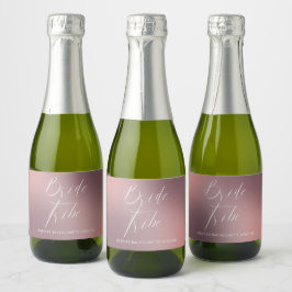 Moderne kalligrafie roze vrijgezellenfeest sparkling wijnetiket