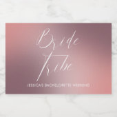 Moderne kalligrafie roze vrijgezellenfeest sparkling wijnetiket (Enkel label)