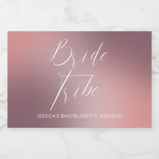 Moderne kalligrafie roze vrijgezellenfeest sparkling wijnetiket (Enkel label)