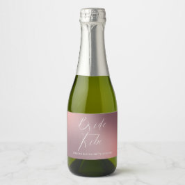 Moderne kalligrafie roze vrijgezellenfeest sparkling wijnetiket