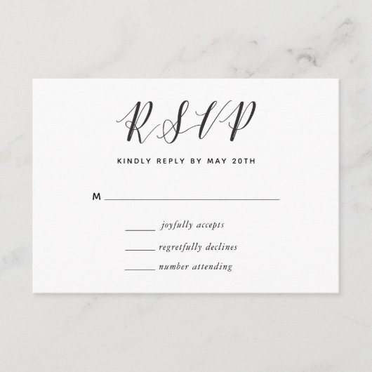 Moderne kalligrafie RSVP (Voorkant)