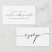 Moderne kalligrafie RSVP Online Card Informatiekaartje (Voorkant / Achterkant)