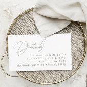 Moderne kalligrafie Sage Green Details QR-code Informatiekaartje