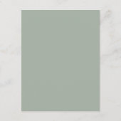 Moderne kalligrafie Sage Green Wedding Details Informatiekaartje (Achterkant)