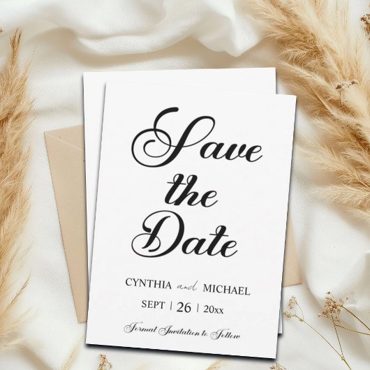 Moderne kalligrafie Save the Date Aankondiging Kaa